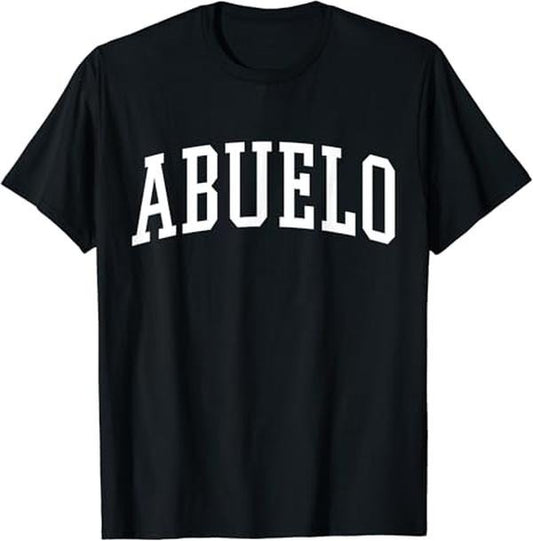 Funny Grandpa Shirt, Gift For Grandfather, Varsity Abuelo T-Shirt Menswear Casual Cotton Top