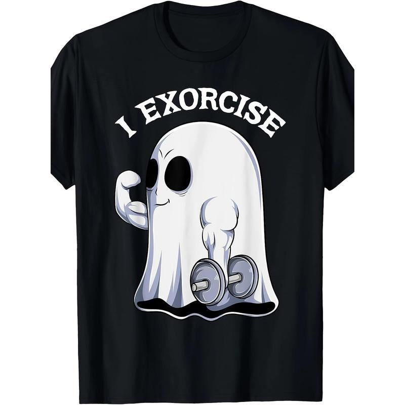 Funny Gym Exercise Workout Spooky Halloween T-Shirt made in usa
