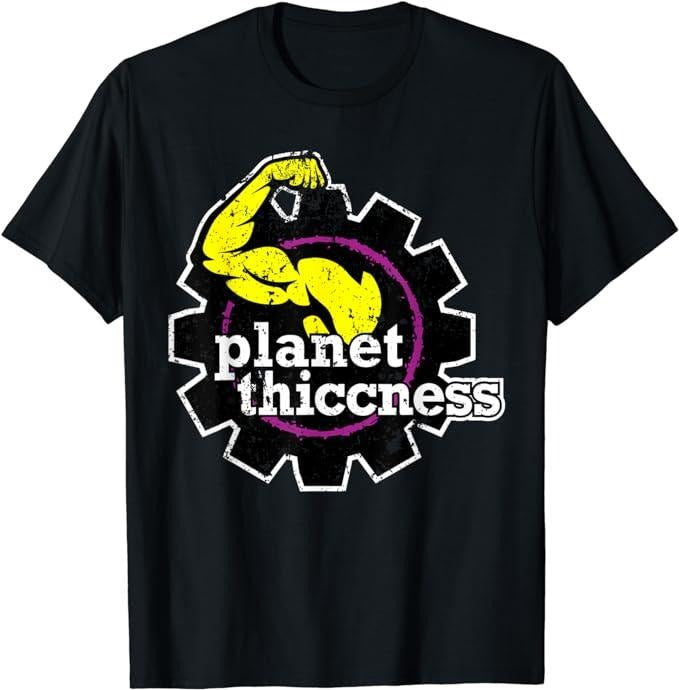 Funny Gym Shirts, Planet Thiccness Gym Thickness Funny Joke Workout Lover T-Shirt Menswear Casual Cotton Hoodie, Sweatshirt