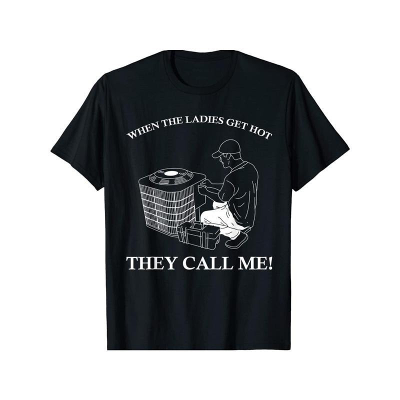 Funny HVAC Technology Design T-Shirt for Men, 100% Cotton Crew Neck Short Sleeve Black Golf Gift T-Shirt For Men Gunpla...