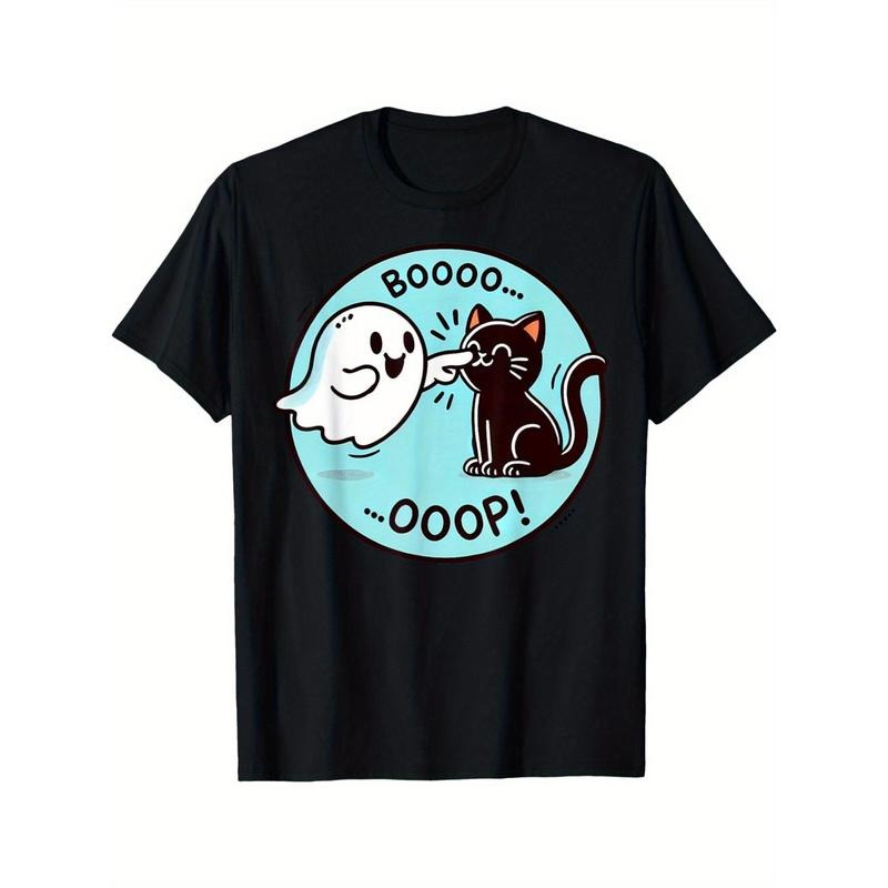 Funny Halloween Ghost Black Cat Boop Easy Lazy Costume T-Shirt made in usa Hoodie, Sweatshirt | DripVista.com