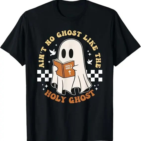 Funny Halloween Shirts For Men, Ain't No Ghost Like The Holy Ghost Funny Christian Halloween T-Shirt Menswear