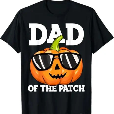 Funny Halloween Shirts For Men, Halloween Dad of The Patch Daddy Papa Father Pumpkin T-Shirt Menswear - Available from size S to 5XL