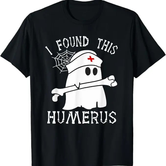 Funny Halloween Shirts For Men, I Found This Humerus Funny Ghost Nurse Halloween T-Shirt Menswear - Available from size S to 5XL