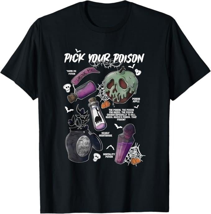 Funny Halloween Shirts For Men, Pick Your Poison's Funny Drink Me Potion's Happy Halloween T-Shirt Menswear