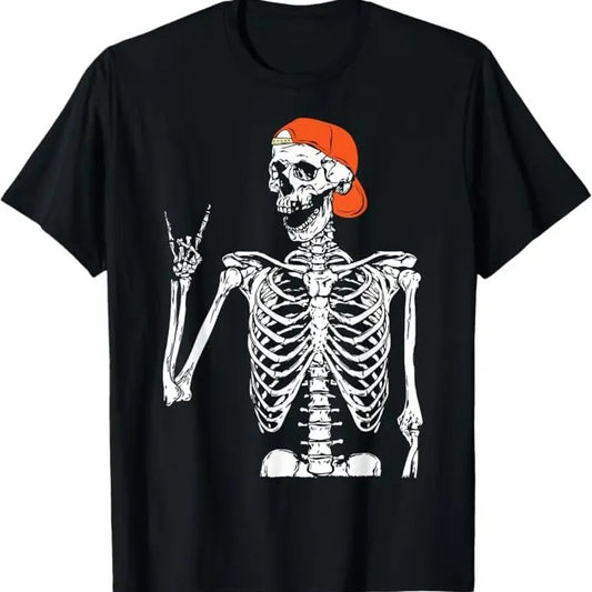 Funny Halloween Shirts For Men, Rocker Skeleton Hand Rock On Costume Funny Halloween Gifts T-Shirt Menswear - Available from size S to 5XL