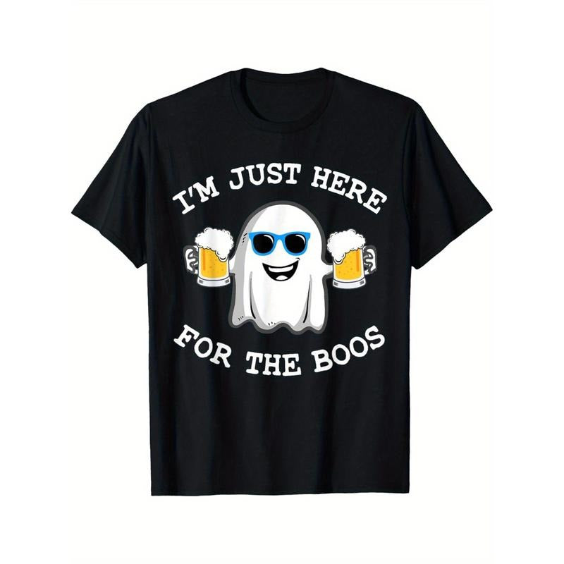Funny Halloween Tee I'm just Here for the Boos Costume Gift T-Shirt made in usa Hoodie, Sweatshirt | DripVista.com