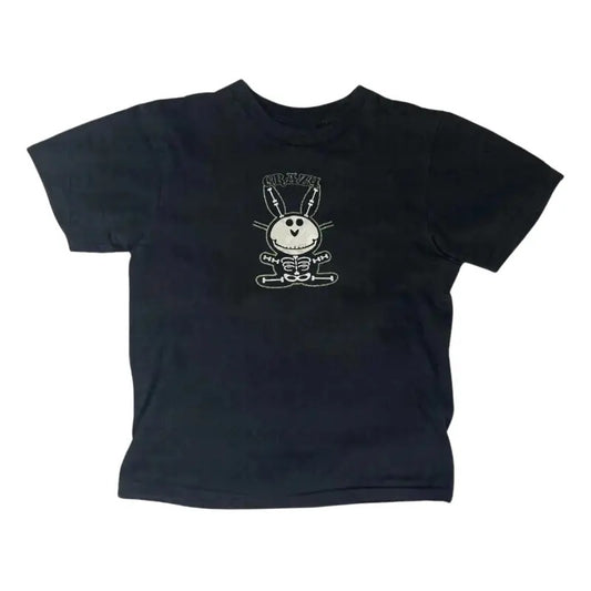 Funny Happy Bunny Baby Tee Women Fitted T-Shirt Y2K Top Streetwear Casual Cotton Short Sleeve Gift For Her