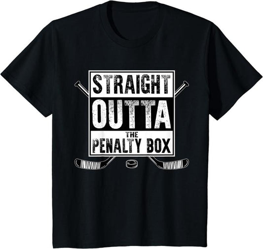 Funny Hockey Shirt, Ice Hockey Player Gift Straight Outta The Penalty Box Shirt T-Shirt