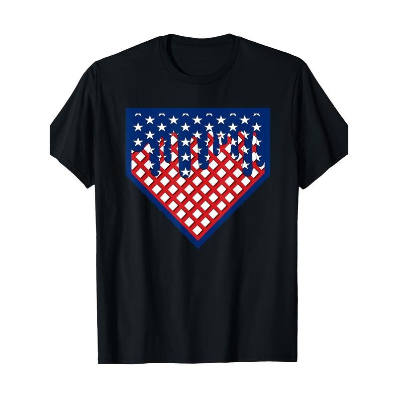 Funny Home Plate Drip- Ice Cream Softball& Baseball T-Shirt, Men's T-shirt, 220g made in usa