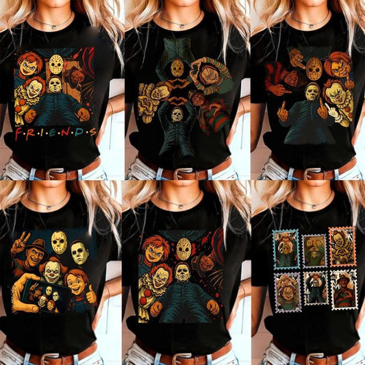 Funny Horror Character Cereal Tshirt, Horror Movie Characters Shirt, Scary Movies Shirt, Spooky Season Gift, Halloween Movie Shirt