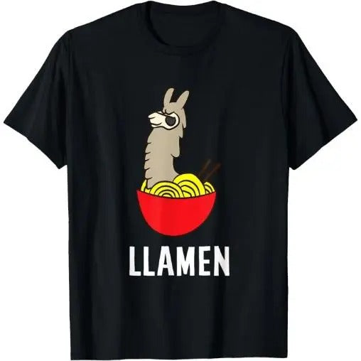 Funny LLama LLamen Noodles Chinese Food Llama T-Shirt Made in USA Hoodie, Sweatshirt | DripVista.com