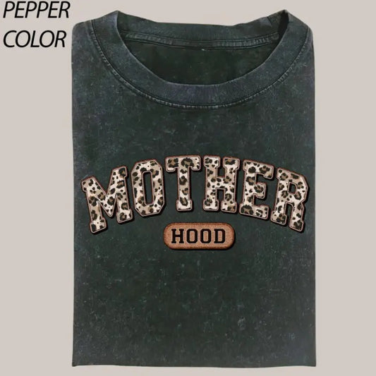 Funny Leopard Mother Hood T-shirt, Comfort Colors Boho Mama Shirt, Cute Mom Tee, Varsity Letter Mama Shirt, Mothers Day Gift Top Womenswear