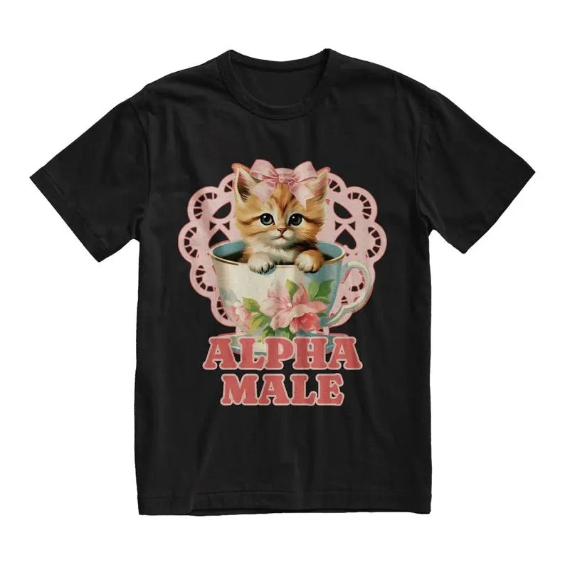 Funny Meme Shirt, Alpha Male Tee, Kitten Cat Gift Unisex T-Shirt Hoodie, Sweatshirt | DripVista.com
