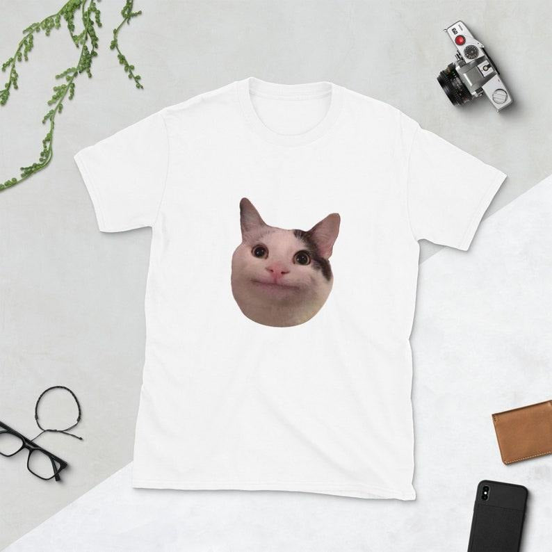 Funny Meme Shirt, Beluga Cat, Smiling cat, Polite cat Tee, Gift Unisex T-Shirt Hoodie, Sweatshirt | DripVista.com
