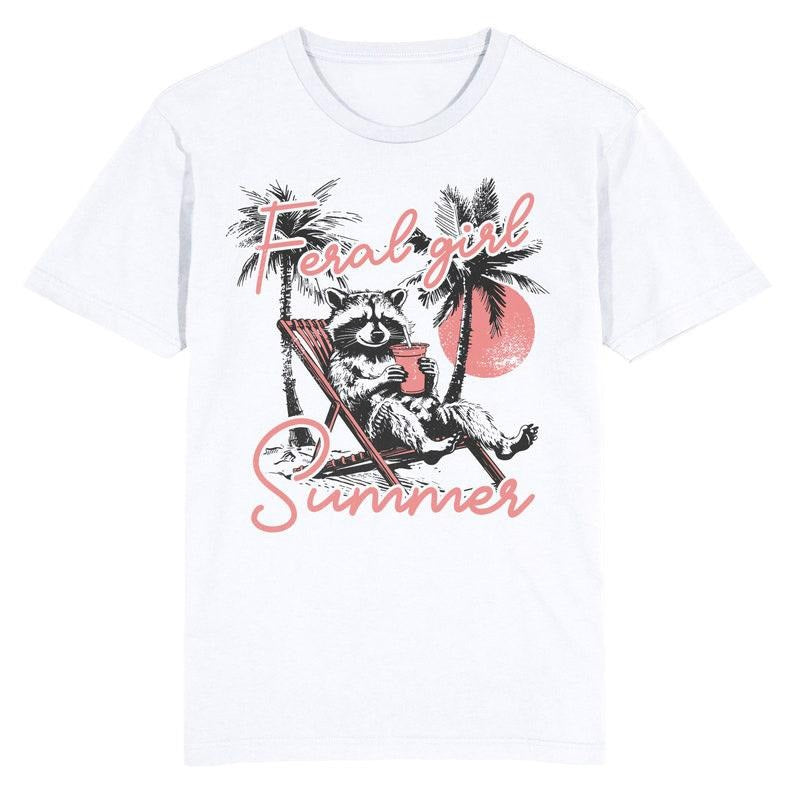 Funny Meme Shirt, Feral Girl Summer Tee, Gift Unisex T-Shirt Hoodie, Sweatshirt | DripVista.com