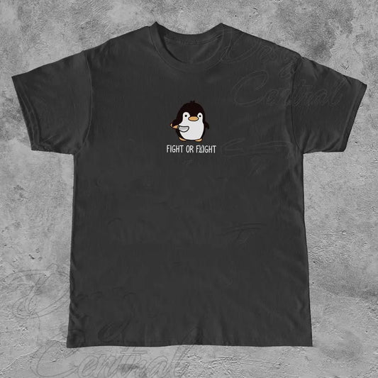 Funny Meme Shirt, Fight or Flxight Tee, Penguin Gift Unisex T-Shirt Casual Classic