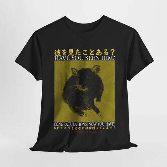Funny Meme Shirt, Have You Seen Him ? Japanese Horror Shirt, Retro Rat Japanese Graphic Tee, Quirky And Humorous Quote Design Merch