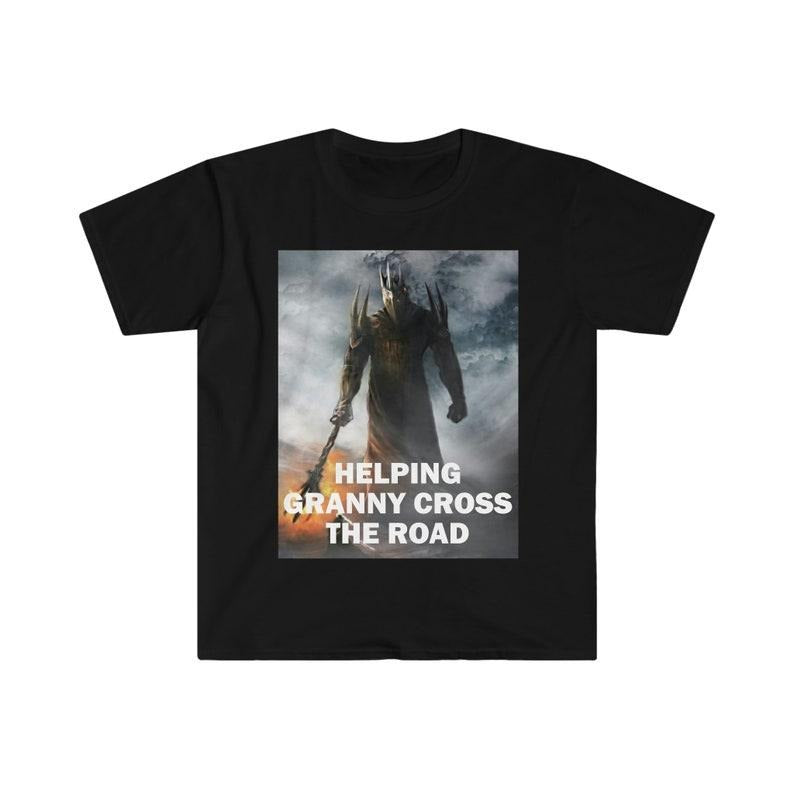 Funny Meme Shirt, Helping Granny Cross The Road Tee, Gift Unisex T-Shirt Hoodie, Sweatshirt | DripVista.com