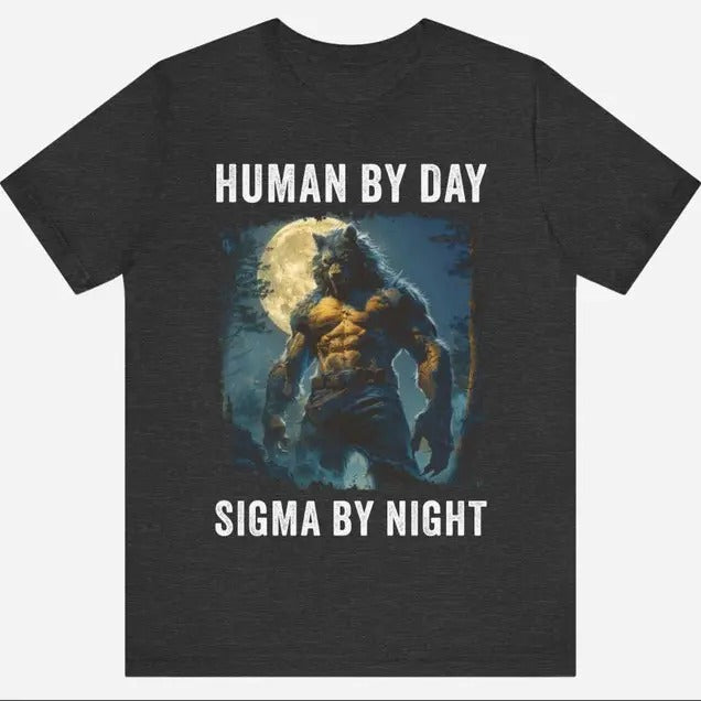 Funny Meme Shirt, Human By Day Sigma By Night Tee, Gift Unisex T-Shirt Hoodie, Sweatshirt | DripVista.com