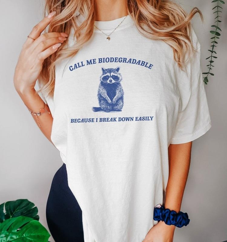 Funny Meme Shirt, I Break Down Easily Tee, Raccoon Gift Unisex T-Shirt Hoodie, Sweatshirt | DripVista.com