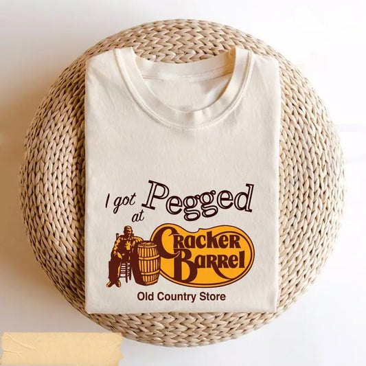 Funny Meme Shirt, I Got Pegged at Cracker Barrel Old Country Store Tee, Gift Unisex T-Shirt
