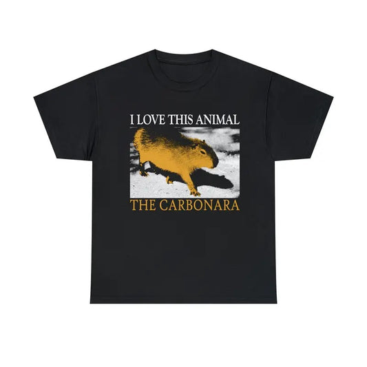 Funny Meme Shirt, I Love This Animal The Carbonara Capybara Shirt, Quirky And Humorous Quote Merch, Retro Graphic Shirt Gift