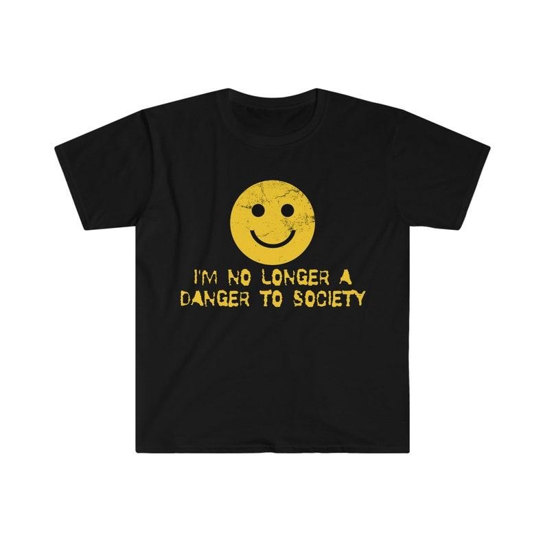 Funny Meme Shirt, I'm No Longer A Danger To Society Tee, Gift Unisex T-Shirt Hoodie, Sweatshirt | DripVista.com