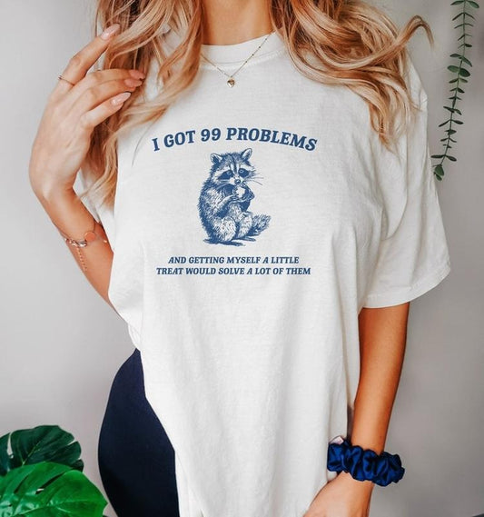 Funny Meme Shirt, Little Treats Solve Problems Tee, Raccoon Gift Unisex T-Shirt