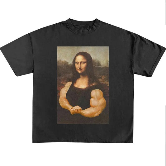 Funny Meme Shirt, Mona Lifta T-Shirt, Bodybuilding Hoodie, Mona Lisa Sweater, Funny Gym Shirt, Workout Tee, Bodybuilder Gift, Muscle Top, Lifting Man T-Shirt