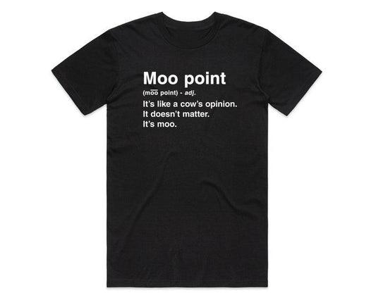 Funny Meme Shirt, Moo Point Definition Friends Tee, Top Joey Tribbiani Retro 90's Gift Unisex T-Shirt