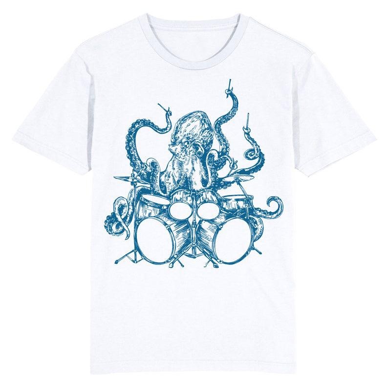 Funny Meme Shirt, Octopus Playing on the Drums Tee, Gift Unisex T-Shirt Hoodie, Sweatshirt | DripVista.com