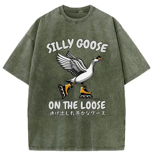 Funny Meme Shirt, Retro Comfort Silly Goose Shirt, Silly Goose On The Loose, Funny Western Tee, Unisex Vintage 90s Graphic Tee
