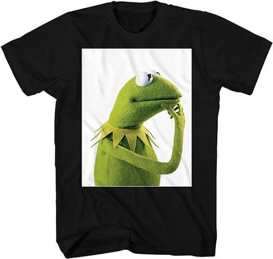 Funny Meme Shirt, The Muppets Kermit The Frog Thinking Pondering Tee, Gift Unisex T-Shirt