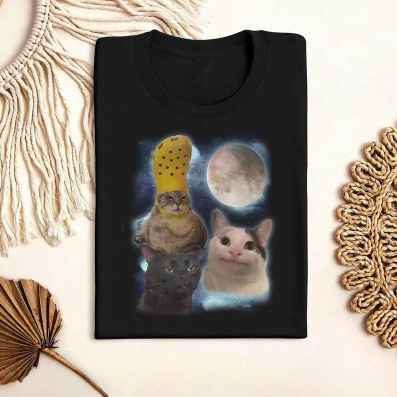 Funny Meme Shirt, Three Cats Vintage Tee, Gift Unisex T-Shirt Hoodie, Sweatshirt | DripVista.com