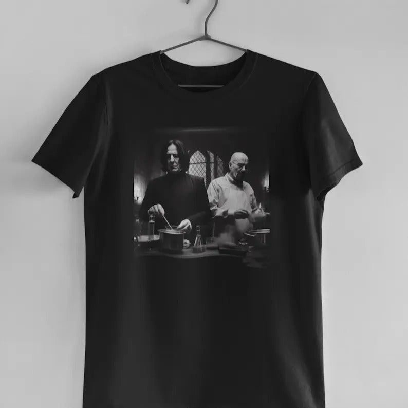 Funny Meme Shirt, Walter White And Severus Snape In Drug Laboratory Cooking Tee, Gift Unisex T-Shirt Hoodie, Sweatshirt