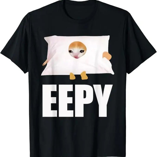 Funny Meme Shirts For Men, Eepy Funny Cat Meme T-Shirt Menswear Top