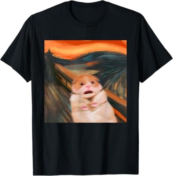 Funny Meme Shirts For Men, Funny Scared Hamster Meme Scream Graphic T-Shirt Menswear Top Hoodie, Sweatshirt | DripVista.com