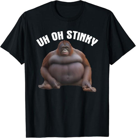 Funny Meme Shirts For Men, Meme Uh Oh Stinky T-Shirt Menswear Top