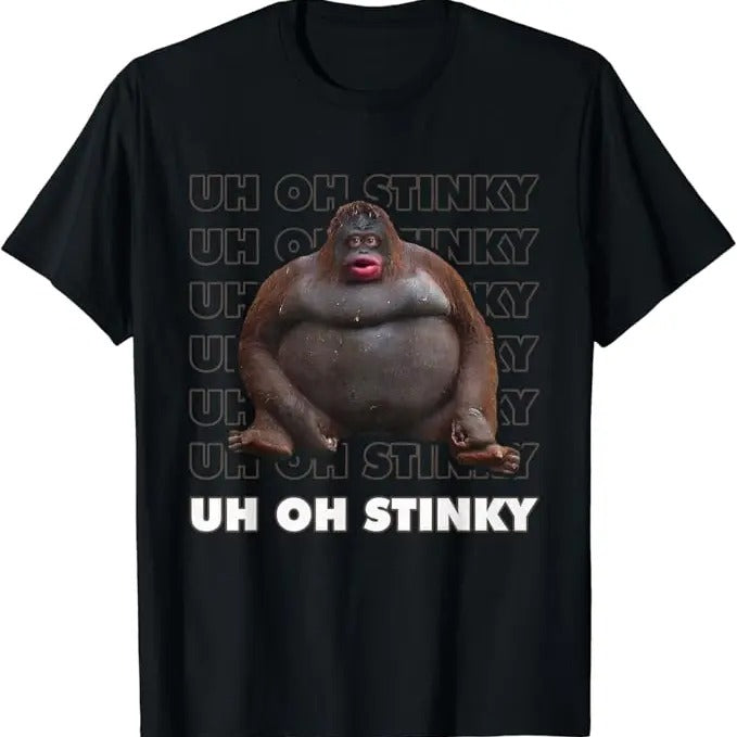 Funny Meme Shirts For Men, Uh Oh Stinky Funny T-Shirt Menswear Top
