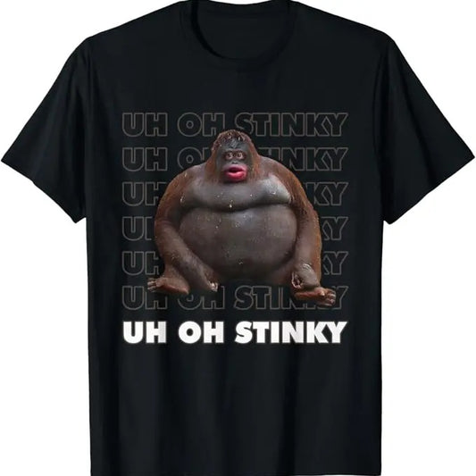 Funny Meme Shirts For Men, Uh Oh Stinky Funny T-Shirt Menswear Top
