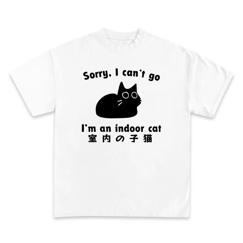 Funny Meme Vintage Graphic Shirt, Sorry i can't go Im an indoor Cat Shirt, Cat Lovers, Funny Cat Tee, Cat Gifts Hoodie,...