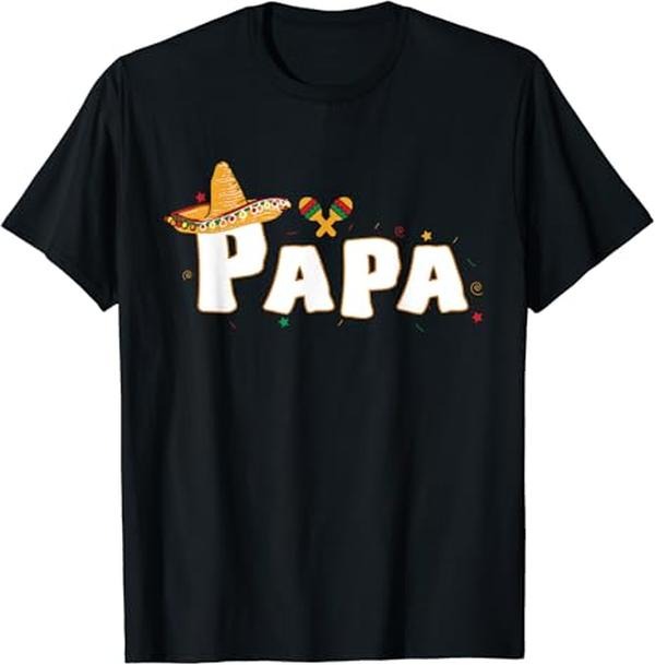 Funny Mexican Shirts, Fiesta Mexican Party Funny Cinco De Mayo Papa T-Shirt Menswear Top Casual Classic