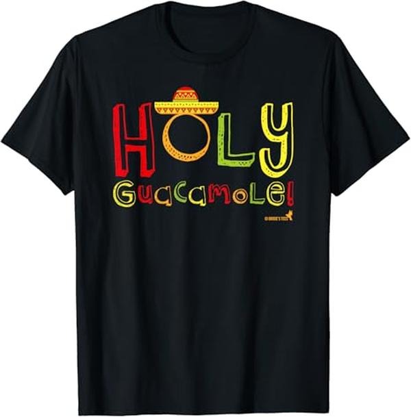 Funny Mexican Shirts, Holy Guacamole Funny Guacamole T-Shirt for Mexican Food Lover Menswear Top Casual Classic