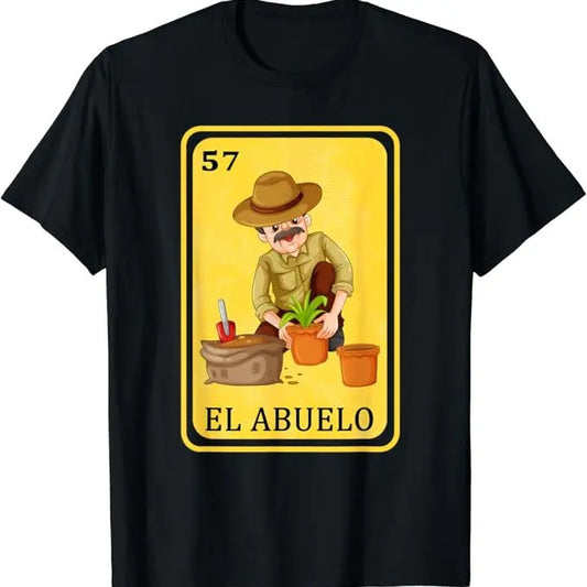 Funny Mexican Shirts, Spanish-Mexican Bingo Funny Gifts - El Abuelo T-Shirt Menswear Top Casual Classic Cotton Fabric