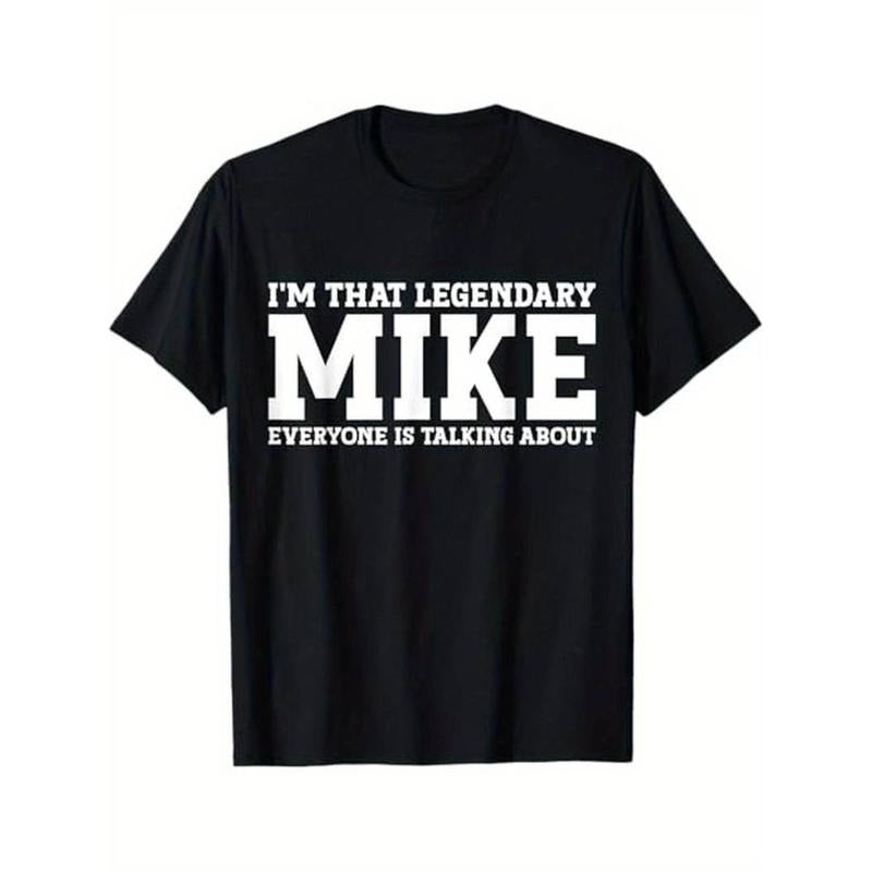[Funny Mike Tee] 100% Cotton Funny Graphic Tee - 'Swoosh'Bat brand That Legendary Mike' for Men, Durable & FOG, Black,...