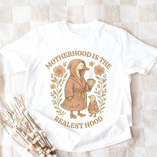 Funny Mom Comfort Colors Shirt, Silly Goose Mom Tees, Motherhood is the Realest Hood Tee, Mom Gift, Retro Mama Shirt, Mothers Day T-Shirt, Womenswear, Gift For Women graphic