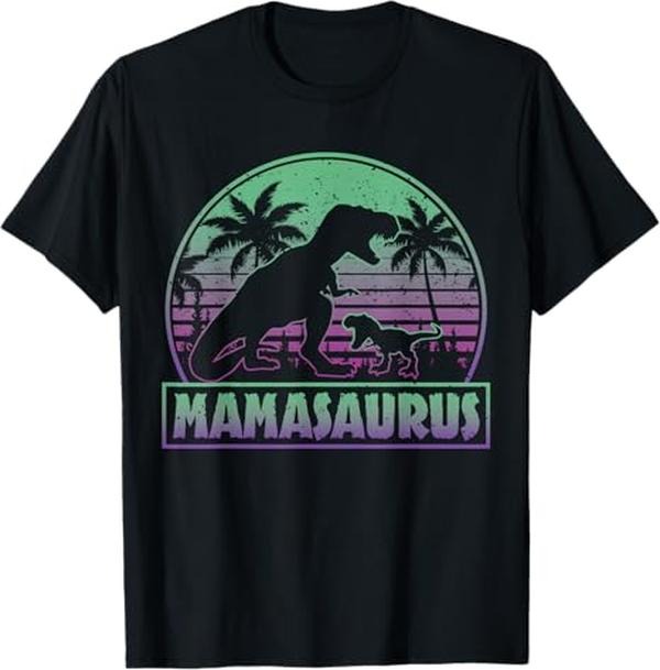 Funny Mother Shirts, Gift For Mom, Mamasaurus T rex Dinosaur Funny Mama Saurus Mother's Family T-Shirt - Menswear Top
