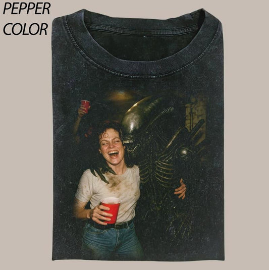 Funny Party Comfort Colors T-shirt, Vintage Horror Movie Graphic Tee, Gift For Boyfriend, Unisex T-shirt Menswear Top Streetwear