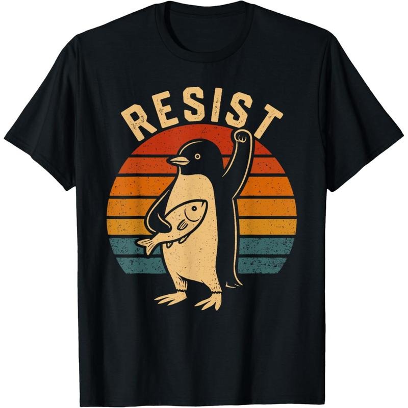 Funny Penguin Resist Penguins Protest Against Tariffs T-Shirt Hoodie, Sweatshirt | DripVista.com
